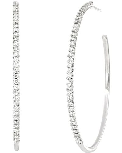 Bony Levy Audrey 18k Gold Diamond Hoop Earrings - White