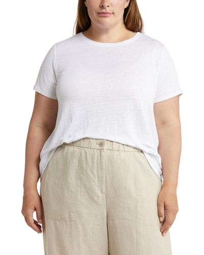 Eileen Fisher Crewneck Organic Linen T-shirt - White
