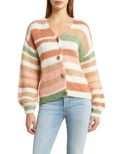 All In Favor Stripe Cardigan In At Nordstrom, Size X-large - Multicolor