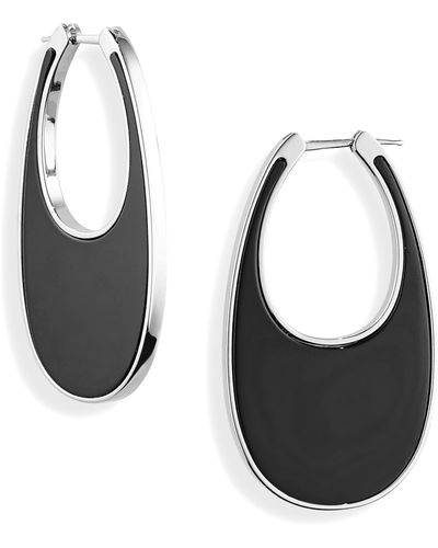 Coperni Swipe Large Lacquered Enamel Earrings - Black