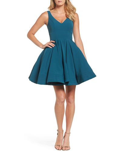 Mac Duggal Fit & Flare Cocktail Dress - Blue