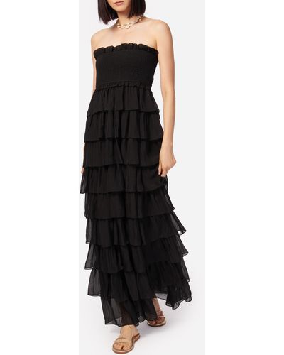 Cami NYC Stella Smock Bodice Strapless Maxi Dress - Black