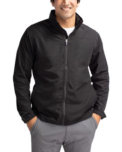 Cutter & Buck Charter Water Resistant Packable Full Zip Recycled Polyester Jacket - Black