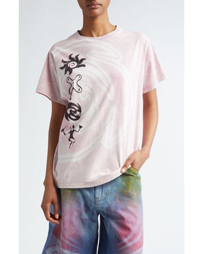 PAOLINA RUSSO Gender Inclusive Cotton Graphic T-shirt - Pink