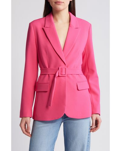 French Connection Whisper Belted Blazer - Pink