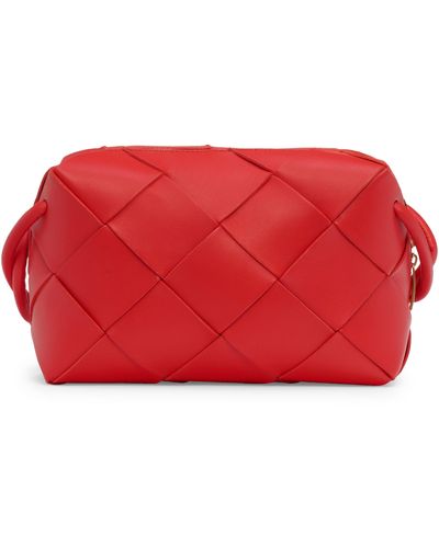 Bottega Veneta Large Intrecciato Leather Crossbody Bag - Red