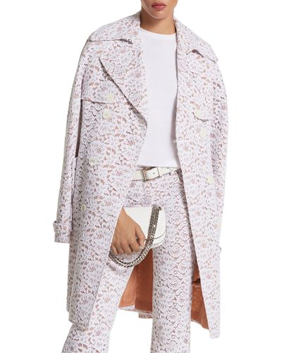 Michael Kors Floral Lace Trench Coat - White