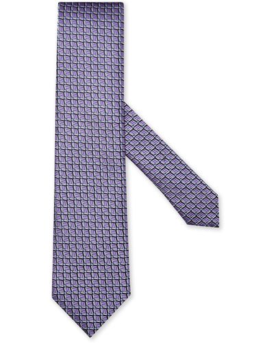 Zegna Quadri Colorati Geometric Silk Tie - Purple