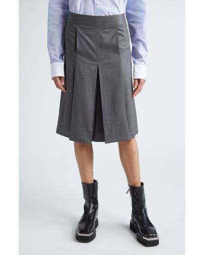 Peter Do Pleated Stretch Wool Culottes - Gray