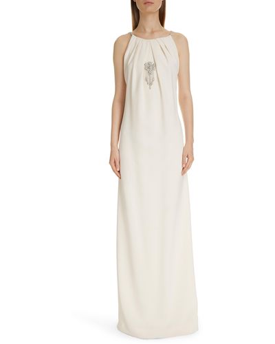 Givenchy Crystal Embellished Draped Gown - White
