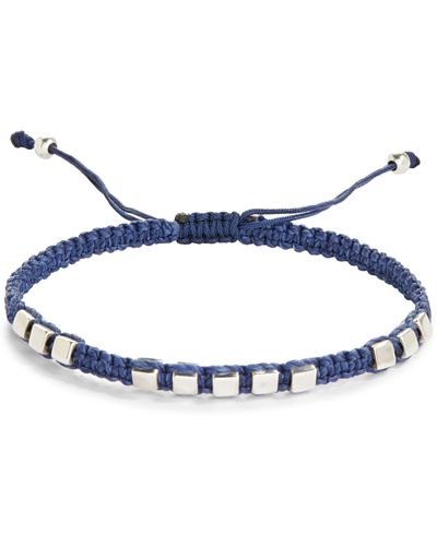 Caputo & Co. Eleven Silver Macramé Bracelet - Blue