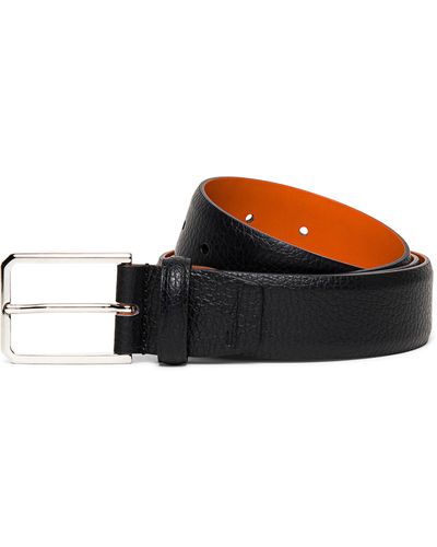 Santoni Leather Belt - Black