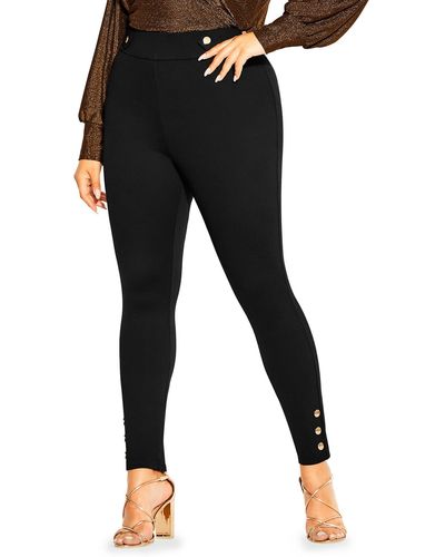 City Chic Party Fever High Waist Skinny Pants - Black