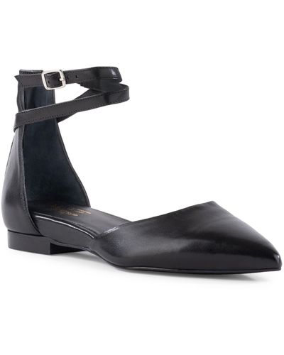 Seychelles Ankle Strap D'orsay Pointed Toe Flat - Black