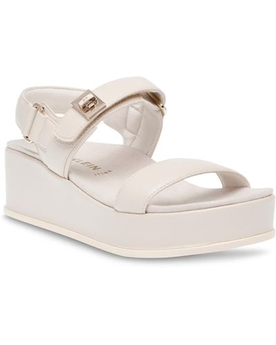 Anne Klein Violette Slingback Platform Wedge Sandal - White
