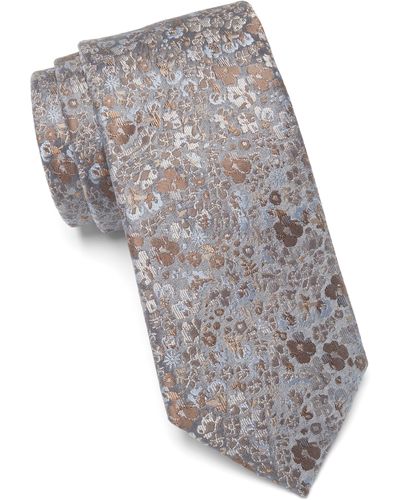 Nordstrom Lonan Floral Silk Tie - Gray