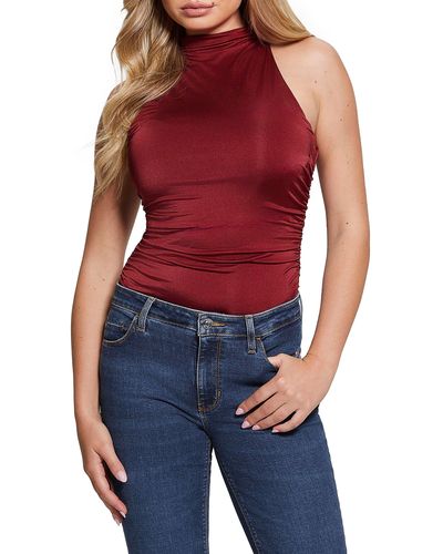 Guess Maeve Mock Neck Sleeveless Top - Red
