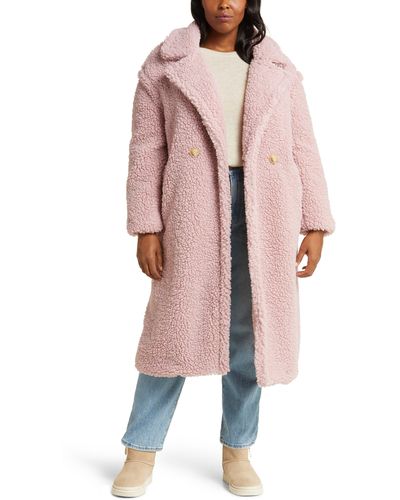 UGG ugg(r) Gertrude Double Breasted Teddy Coat - Red