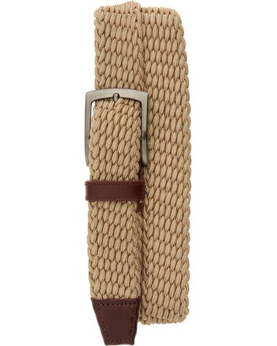 Johnston & Murphy Stretch Knit Belt - Natural