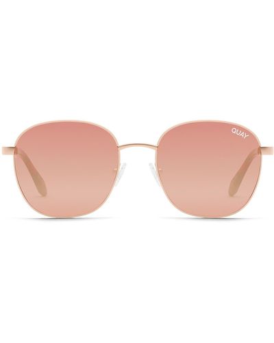 Quay Jezabell Links 54mm Round Sunglasses - Pink