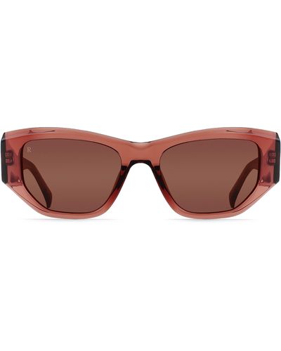 Raen Ynez 54mm Mirrored Square Sunglasses - Brown