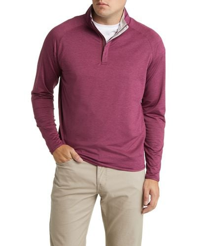 Peter Millar Crafted Stealth Quarter Zip Performance Pullover - Red