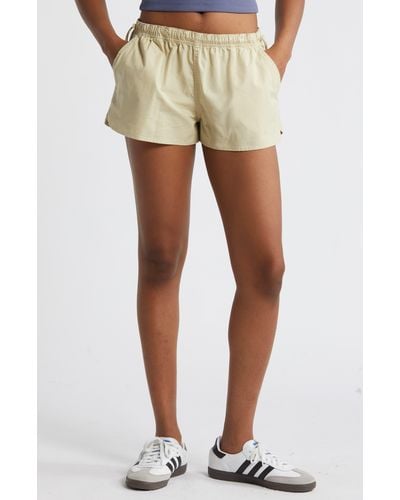 BP. Drawcord Poplin Shorts - Natural