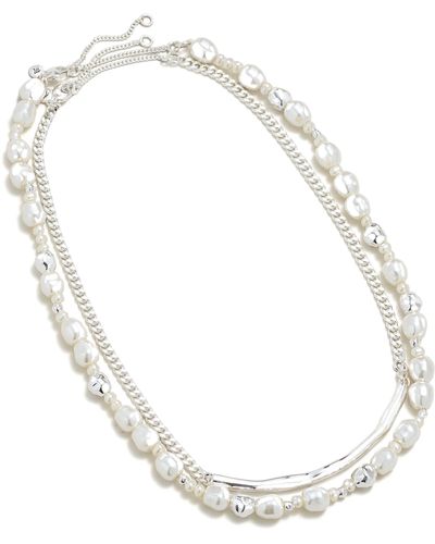 Madewell Assorted Set Of 2 Cultured Freshwater Pearl & Chain Necklaces - White
