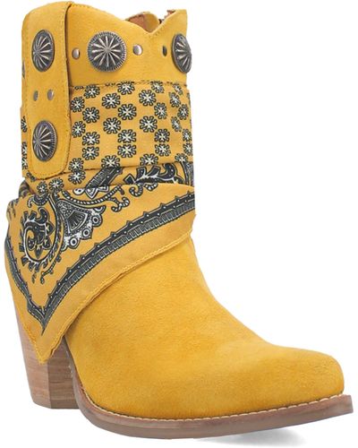 Dingo Bandida Side Zip Western Boot - Yellow