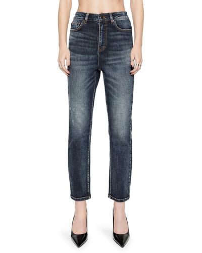 Rebecca Minkoff Ozzy Stud Detail High Waist Ankle Jeans - Blue