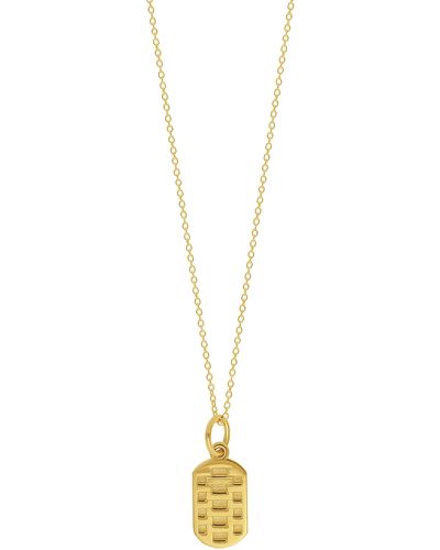 Bony Levy 14k Gold Dog Tag Pendant Necklace - Metallic