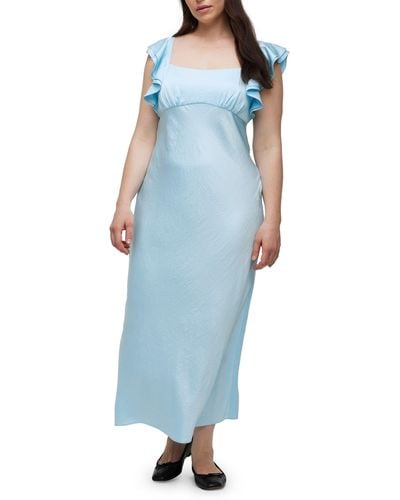 Madewell Flutter Sleeve Maxi Dress - Blue