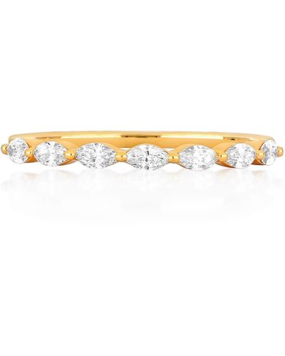 EF Collection Half Marquise Diamond Band - White