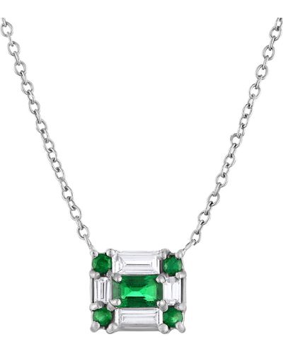 Mindi Mond Emerald & Diamond Cube Pendant Necklace - Blue