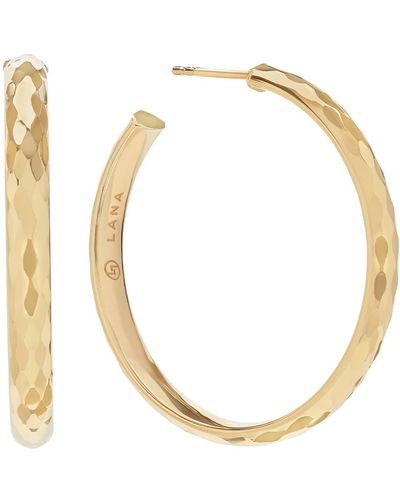 Lana Jewelry Disco Hammered Hoop Earrings - White