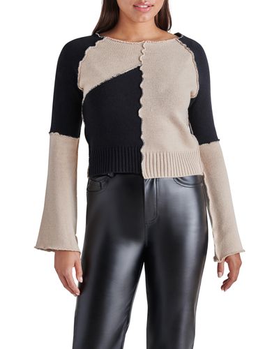 Steve Madden Rylee Sweater In New Taupe - Black