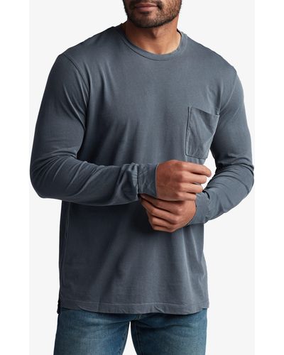 Rowan Asher Long Sleeve Cotton Pocket T-shirt - Gray