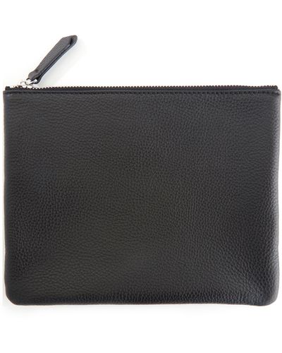 ROYCE New York Personalized Leather Travel Pouch - Black
