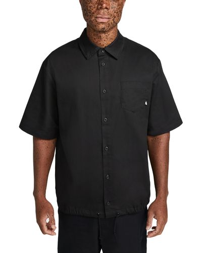 Nike Life Men's Woven Military Short-Sleeve Button-Down Shirt. Nike ID