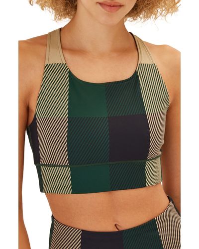 Threads For Thought Strappy Colorblock Sports Bra - Green