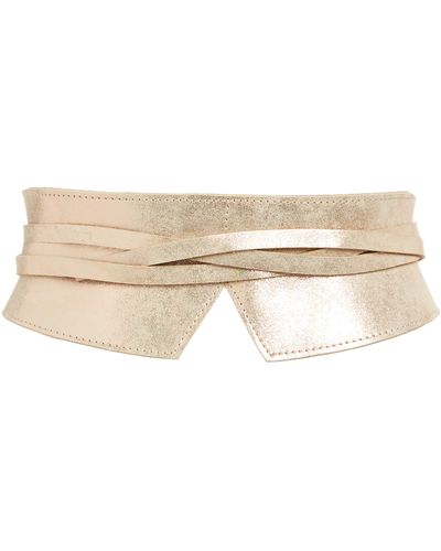 Ada Olivia Leather Wrap Belt - Natural