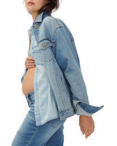 HATCH The Classic Maternity Denim Jacket - Blue