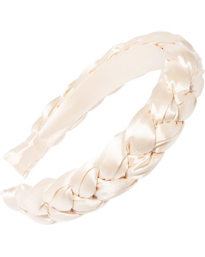 L. Erickson Celeste Braided Satin Headband - White
