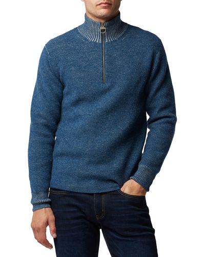 Rodd & Gunn Cosair Bay Half Zip Wool & Alpaca Sweater - Blue
