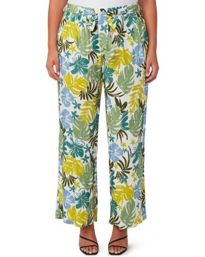 Estelle Antibes Belted Wide Leg Pants - Yellow