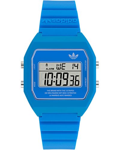 adidas Digital Two Resin Strap Watch - Blue