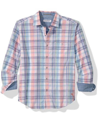 Tommy Bahama Coastline Plaid Cotton Corduroy Button-up Shirt - Blue
