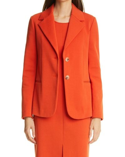 St. John Notch Collar Milano Knit Jacket - Orange