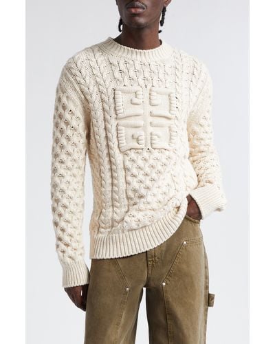 Givenchy 4g Cable Stitch Sweater - White