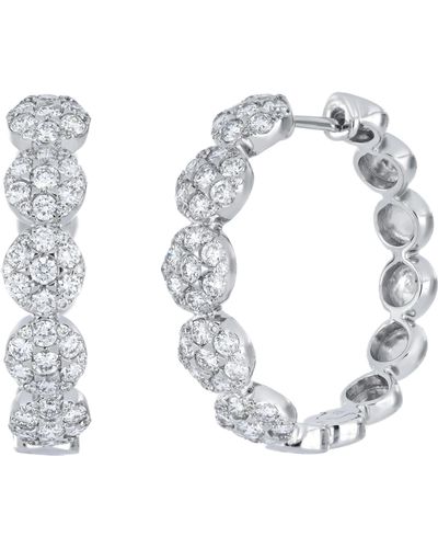Bony Levy Mika Diamond Hoop Earrings - White